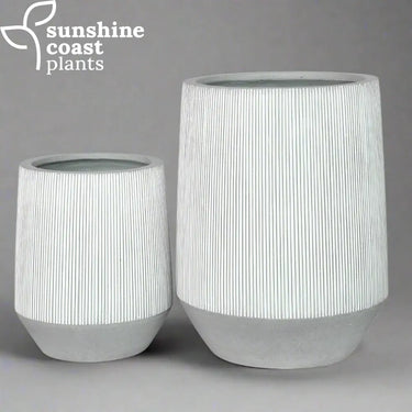Montclaire Tall Ridge Pot Medium 40cm (W) x 48cm (H) / White Pot